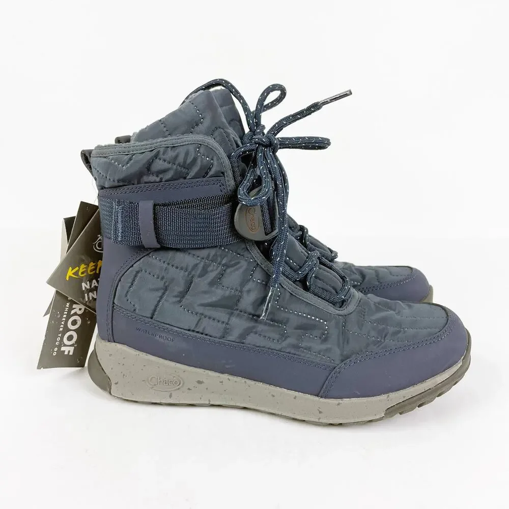 CHACO Women's Borealis Quilt Snow Boots 6.5 Denim Blue Waterproof NWT